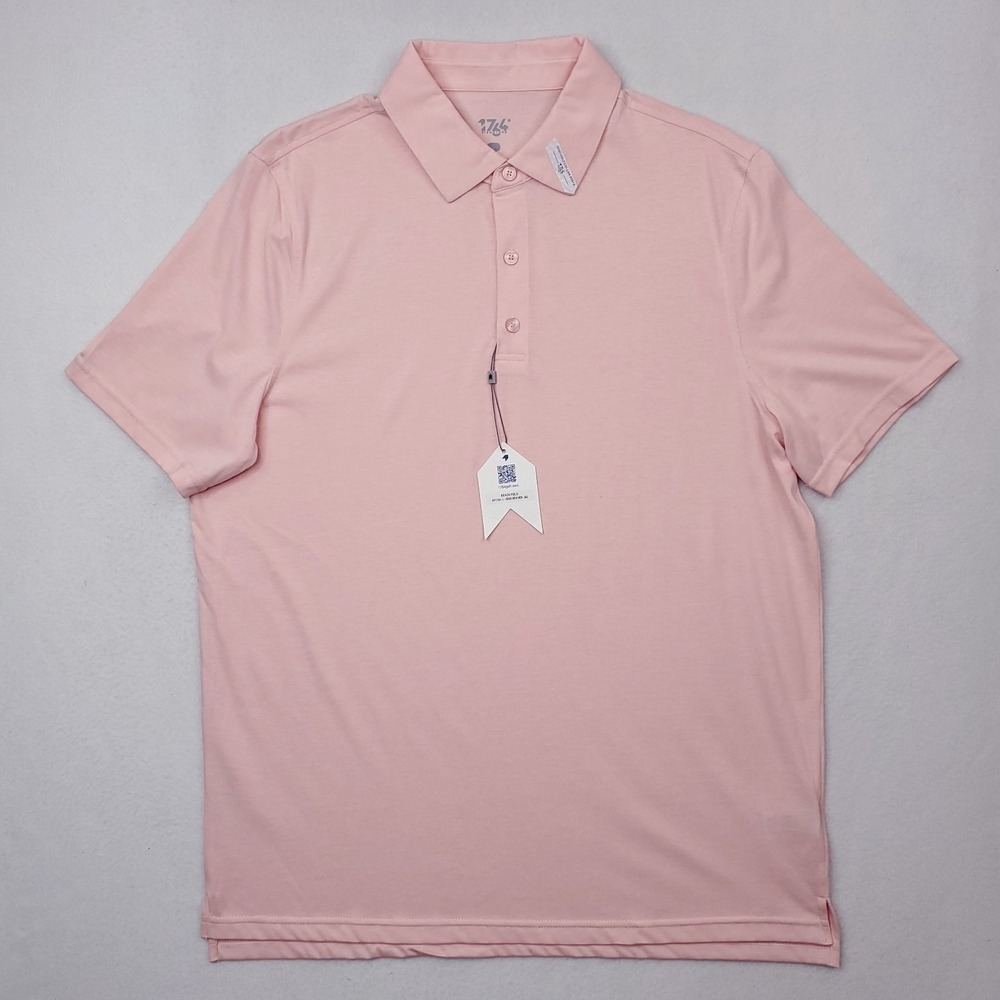 1764 Golf Shirt Mens Large Peach Beach Polo Performance Stretch Preppy